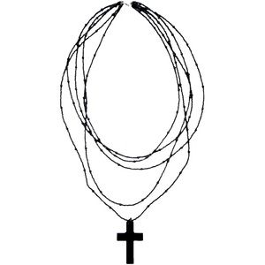 RARE Tom Ford for Gucci Ebony Beaded Cross Necklace F/W 2002 Runway Collection